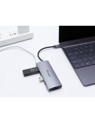 Equip Adaptador multifunción USB-C 7 en 1, HDMI, USB 3.0, TF/MICRO SD, 60W USB PD