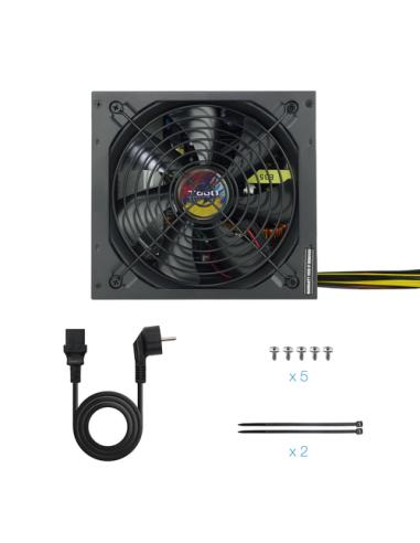 TooQ TQAPOLO-600SP unidad de fuente de alimentación 600 W 20+4 pin ATX ATX Negro