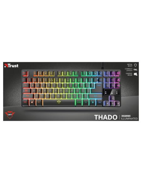 Trust GXT 833 Thado teclado Juego USB Español Negro, Plata