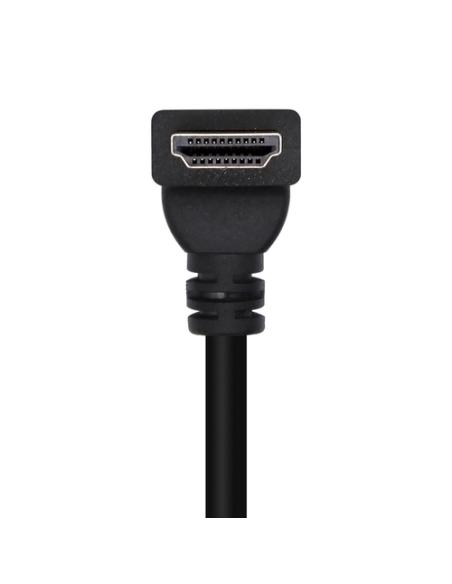 AISENS Cable HDMI V2.0 Acodado Premium Alta Velocidad / HEC 4K@60Hz 18Gbps, A/M-A/M, Negro, 2.0m