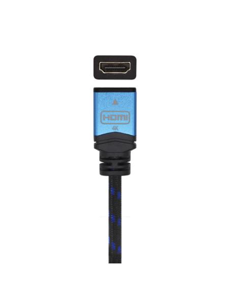 AISENS Cable HDMI V2.0 Prolongador Premium Alta Velocidad / HEC 4K@60Hz 18Gbps, A/M-A/H, Negro/Azul, 2.0m