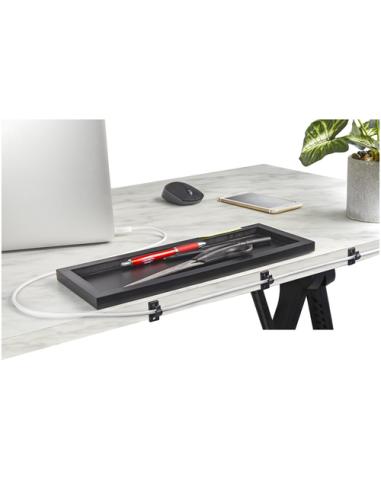 StarTech.com 100 Clips de Gestión de Cableado Adhesivos - Negro - Organizador de Cableado para Escritorios/Oficinas - Mordaza de