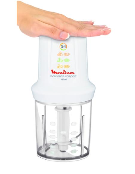 Moulinex DJ300110 picadora eléctrica de alimentos 0,25 L 270 W Blanco