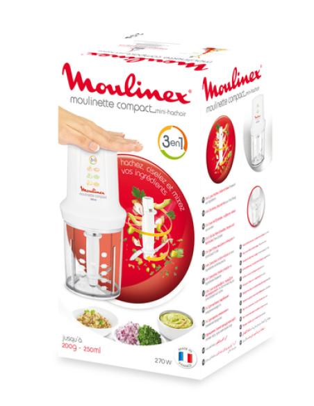 Moulinex DJ300110 picadora eléctrica de alimentos 0,25 L 270 W Blanco