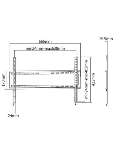 Equip 650333 Soporte fijo de pared para TV de 37"-75