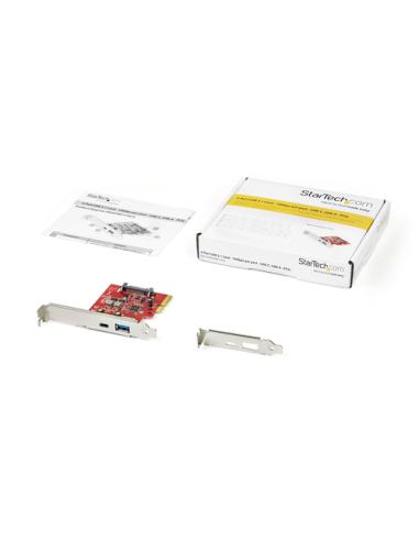 StarTech.com Tarjeta PCI Express USB-C USB-A de 2 Puertos - USB 3.2 Gen 2 (10Gbps) Tipo C - Hub Interno USB para Windows Mac y L