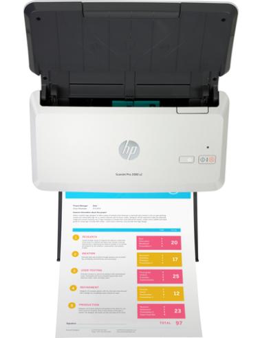 HP Scanjet Pro 2000 s2 Sheet-feed Scanner Escáner alimentado con hojas 600 x 600 DPI A4 Negro, Blanco