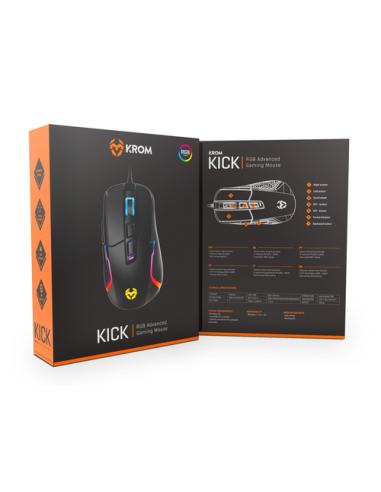 Krom Kick ratón Juego mano derecha USB tipo A Óptico 6200 DPI