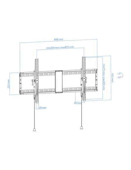 TooQ LP4391T-B soporte para TV 2,29 m (90") Negro