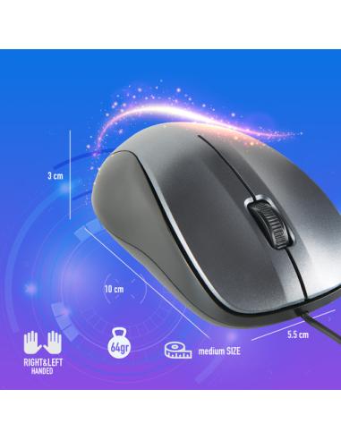 NGS CREW ratón Oficina Ambidextro USB tipo A Óptico 1200 DPI