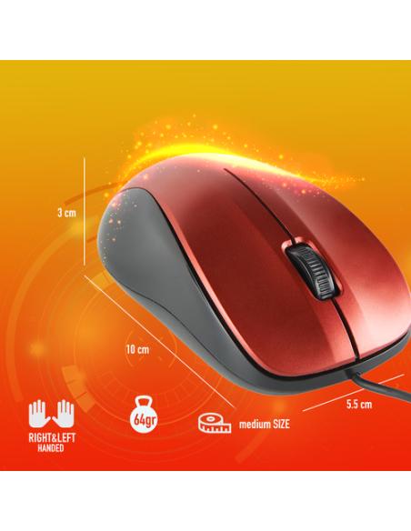 NGS CREW ratón Oficina Ambidextro USB tipo A Óptico 1200 DPI