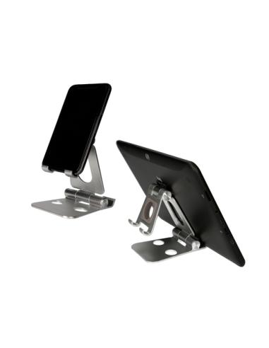 Ksix Soporte escritorio para movil, tablet y smartwatch, Rotación: 360°, Material aluminio