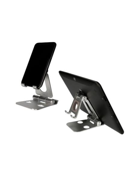 Ksix Soporte escritorio para movil, tablet y smartwatch, Rotación: 360°, Material aluminio
