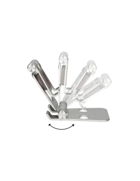 Ksix Soporte escritorio para movil, tablet y smartwatch, Rotación: 360°, Material aluminio