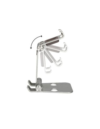 Ksix Soporte escritorio para movil, tablet y smartwatch, Rotación: 360°, Material aluminio