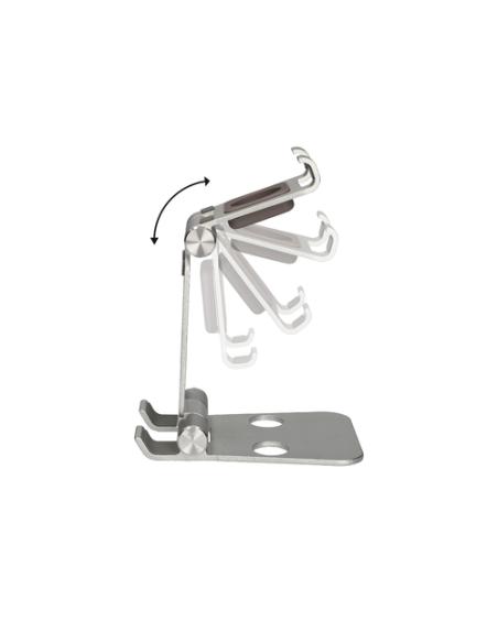 Ksix Soporte escritorio para movil, tablet y smartwatch, Rotación: 360°, Material aluminio