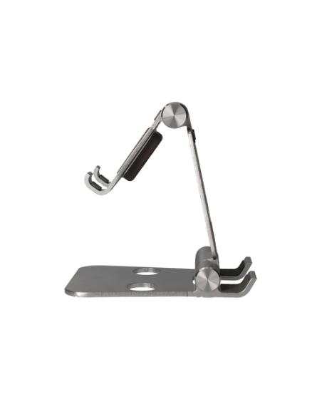 Ksix Soporte escritorio para movil, tablet y smartwatch, Rotación: 360°, Material aluminio