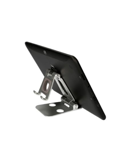 Ksix Soporte escritorio para movil, tablet y smartwatch, Rotación: 360°, Material aluminio
