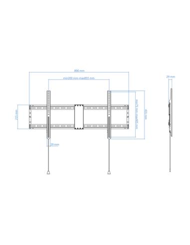 TooQ LP4390F-B soporte para TV 2,29 m (90") Negro