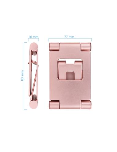 TooQ Soporte de sobremesa ajustable para teléfono / tablet hasta 10”, Rosa Velvet