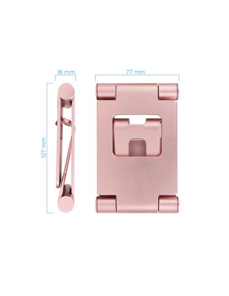 TooQ Soporte de sobremesa ajustable para teléfono / tablet hasta 10”, Rosa Velvet