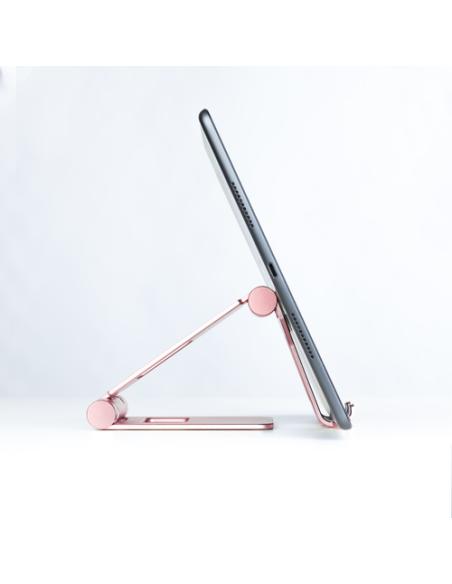 TooQ Soporte de sobremesa ajustable para teléfono / tablet hasta 10”, Rosa Velvet