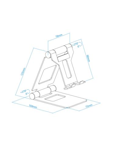 TooQ Soporte de sobremesa ajustable para teléfono / tablet hasta 10”, Rosa Velvet
