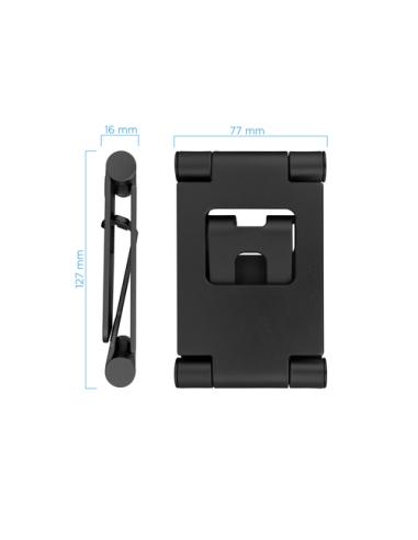 TooQ Soporte de sobremesa ajustable para teléfono / tablet hasta 10”, Negro