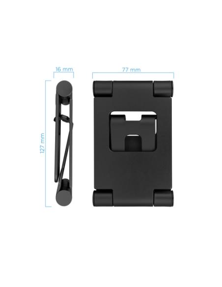 TooQ Soporte de sobremesa ajustable para teléfono / tablet hasta 10”, Negro