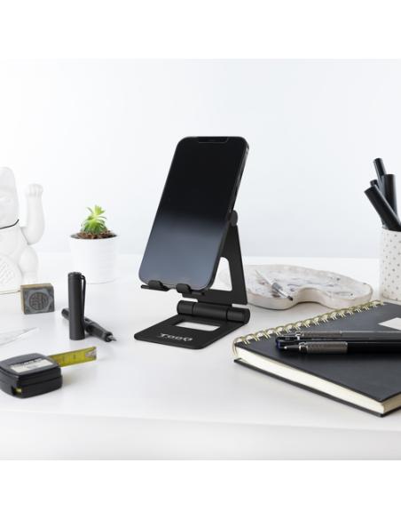 TooQ Soporte de sobremesa ajustable para teléfono / tablet hasta 10”, Negro