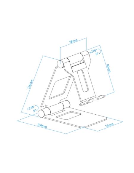 TooQ Keops Soporte pasivo Teléfono móvil/smartphone, Tablet/UMPC Oro