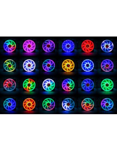 TALIUS Ventilador caja ARGB Iris 16Led 12cm Blanco para caja Cronos
