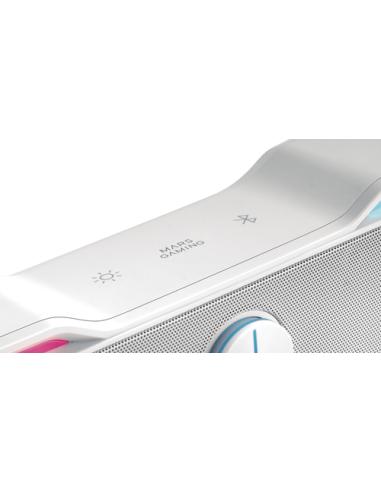 Mars Gaming MSBXW Blanco, Barra de Sonido RGB, Bluethooth 5.0+Jack 3.5, Sonido DSP 10W