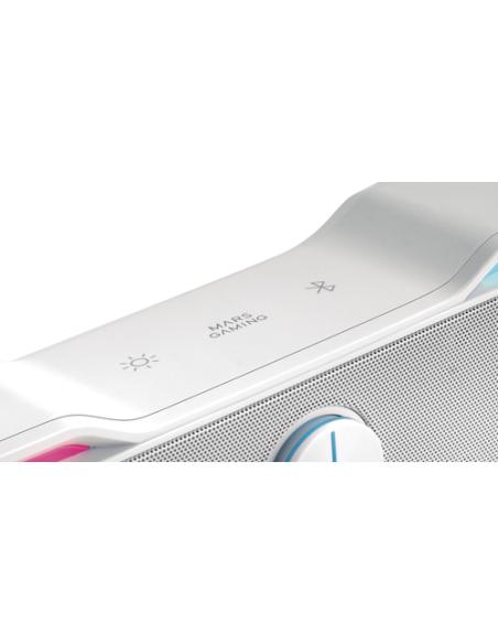 Mars Gaming MSBXW Blanco, Barra de Sonido RGB, Bluethooth 5.0+Jack 3.5, Sonido DSP 10W