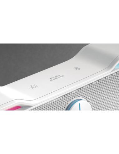 Mars Gaming MSBXW Blanco, Barra de Sonido RGB, Bluethooth 5.0+Jack 3.5, Sonido DSP 10W