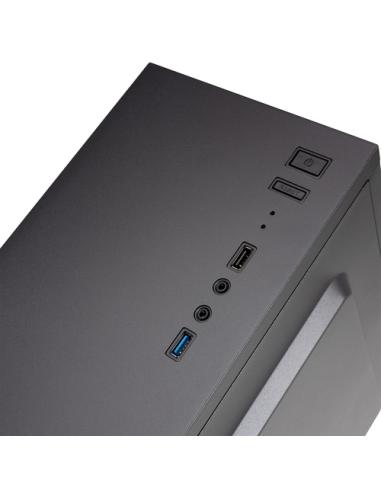 Mars Gaming MC100 - Caja Gaming ATX, ventilador 90mm FRGB, ventilación convect-cool, color negro