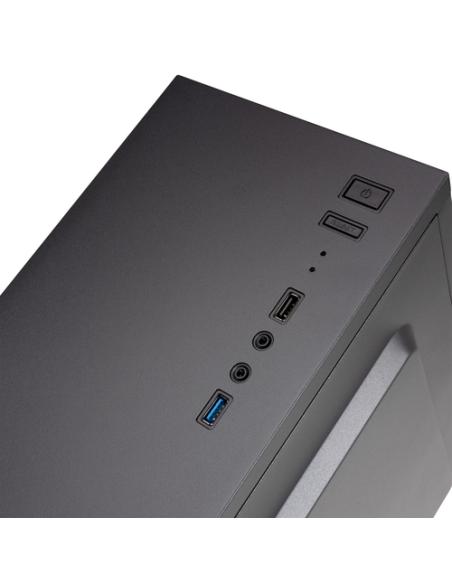 Mars Gaming MC100 - Caja Gaming ATX, ventilador 90mm FRGB, ventilación convect-cool, color negro