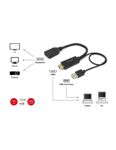 Equip 119039 adaptador de cable de vídeo 0,15 m HDMI tipo A (Estándar) DisplayPort Negro