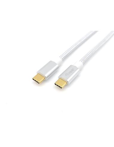 Equip 128356 Cable USB 3.2 Gen 2 C a C, M/M, 1,0m, PD 100W , 4K/60Hz, 10Gbps, Blanco