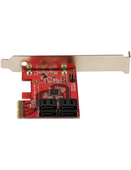 StarTech.com Tarjeta PCIe Controladora SATA de 4 Puertos - Tarjeta de Expansión PCI Express SATA - 6Gbps - Perfil Bajo/Completo 
