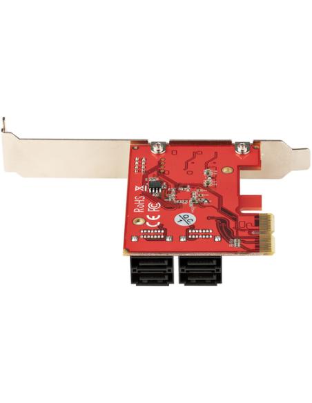 StarTech.com Tarjeta PCIe Controladora SATA de 4 Puertos - Tarjeta de Expansión PCI Express SATA - 6Gbps - Perfil Bajo/Completo 