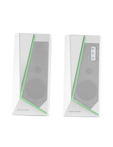 Mars Gaming ALTAVOCES 2.0 BLUETOOTH 5.0 MS7 WHITE 20W RMS ILUMINACION RGB DINAMICO PROCESADOR DSP
