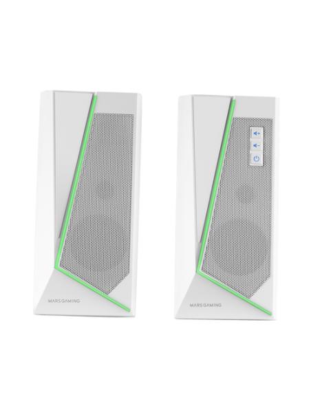 Mars Gaming ALTAVOCES 2.0 BLUETOOTH 5.0 MS7 WHITE 20W RMS ILUMINACION RGB DINAMICO PROCESADOR DSP