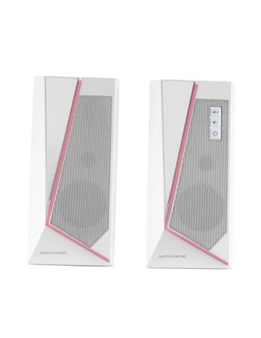 Mars Gaming ALTAVOCES 2.0 BLUETOOTH 5.0 MS7 WHITE 20W RMS ILUMINACION RGB DINAMICO PROCESADOR DSP
