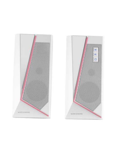 Mars Gaming ALTAVOCES 2.0 BLUETOOTH 5.0 MS7 WHITE 20W RMS ILUMINACION RGB DINAMICO PROCESADOR DSP