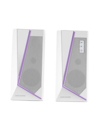 Mars Gaming ALTAVOCES 2.0 BLUETOOTH 5.0 MS7 WHITE 20W RMS ILUMINACION RGB DINAMICO PROCESADOR DSP
