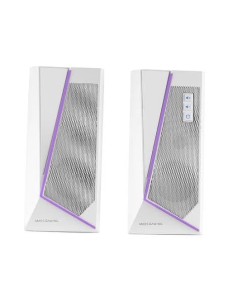 Mars Gaming ALTAVOCES 2.0 BLUETOOTH 5.0 MS7 WHITE 20W RMS ILUMINACION RGB DINAMICO PROCESADOR DSP