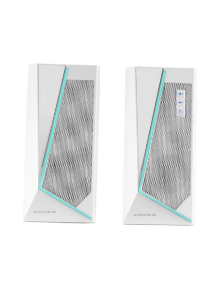 Mars Gaming ALTAVOCES 2.0 BLUETOOTH 5.0 MS7 WHITE 20W RMS ILUMINACION RGB DINAMICO PROCESADOR DSP
