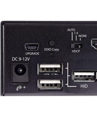 StarTech.com Switch Conmutador KVM de 2 Puertos HDMI 2.0 4K para 1 Monitor - Vídeo de 4K y 60Hz Ultra HD - HDR - Hub Ladrón USB 
