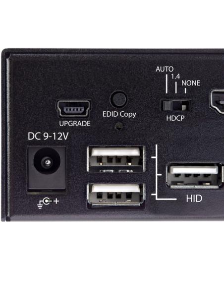 StarTech.com Switch Conmutador KVM de 2 Puertos HDMI 2.0 4K para 1 Monitor - Vídeo de 4K y 60Hz Ultra HD - HDR - Hub Ladrón USB 